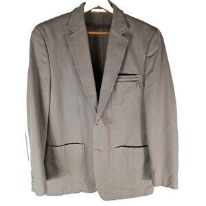 Mens Calvin Klein Blazer Sport Macys Coat 2 Button Cotton Outdoors Khaki 40 R